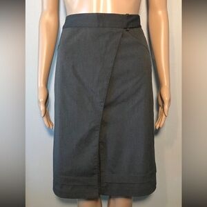 Concerto in Black Women's Skirt Size XS Gray Lined A-Line Front Slit Asymmetric